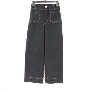 Anthropologie Maeve Pants Womens 25 The Colette Linen Blend Cropped Wide Leg